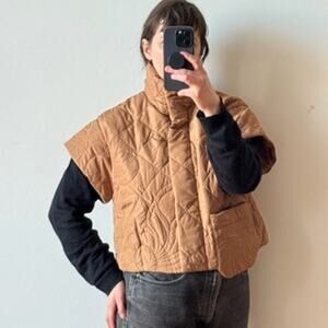 NWT NOEN NORDIC Camel Quilted Crop Jacket